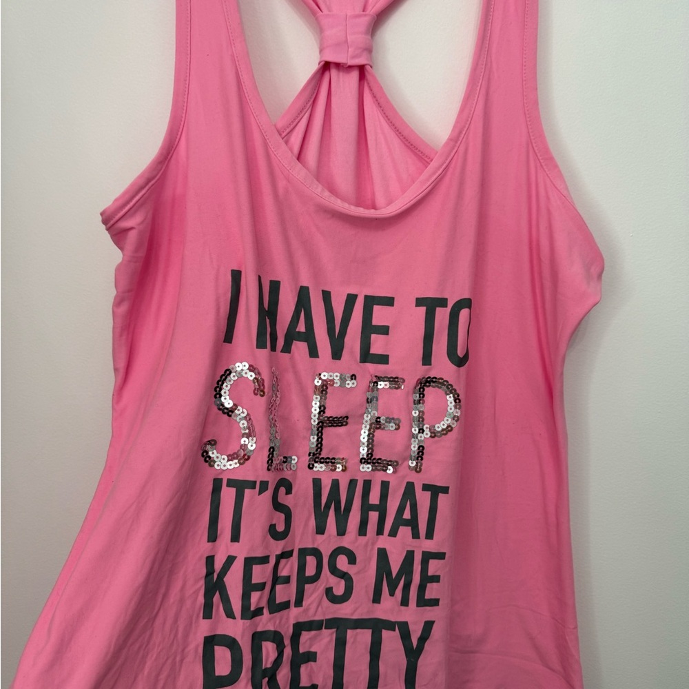 Pink Sleeveless Top with Sequin Detail